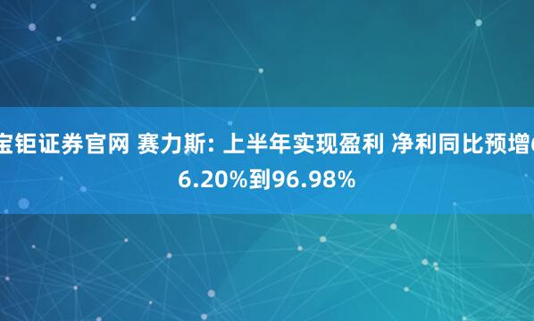 宝钜证券官网 赛力斯: 上半年实现盈利 净利同比预增66.20%到96.98%